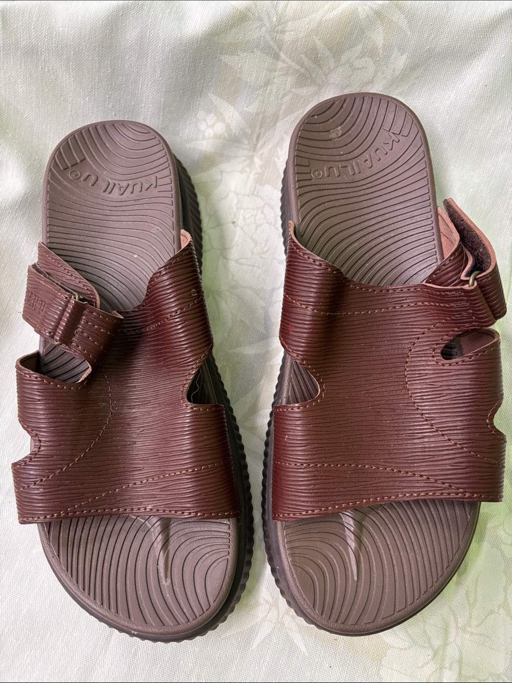 KuaiLu Womens Fashion Sandals Leather Strap Thick Athletic Arch Support Comfort